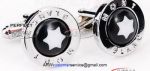 Perfect Replica Montblanc Black Face Stainless Steel Cufflinks